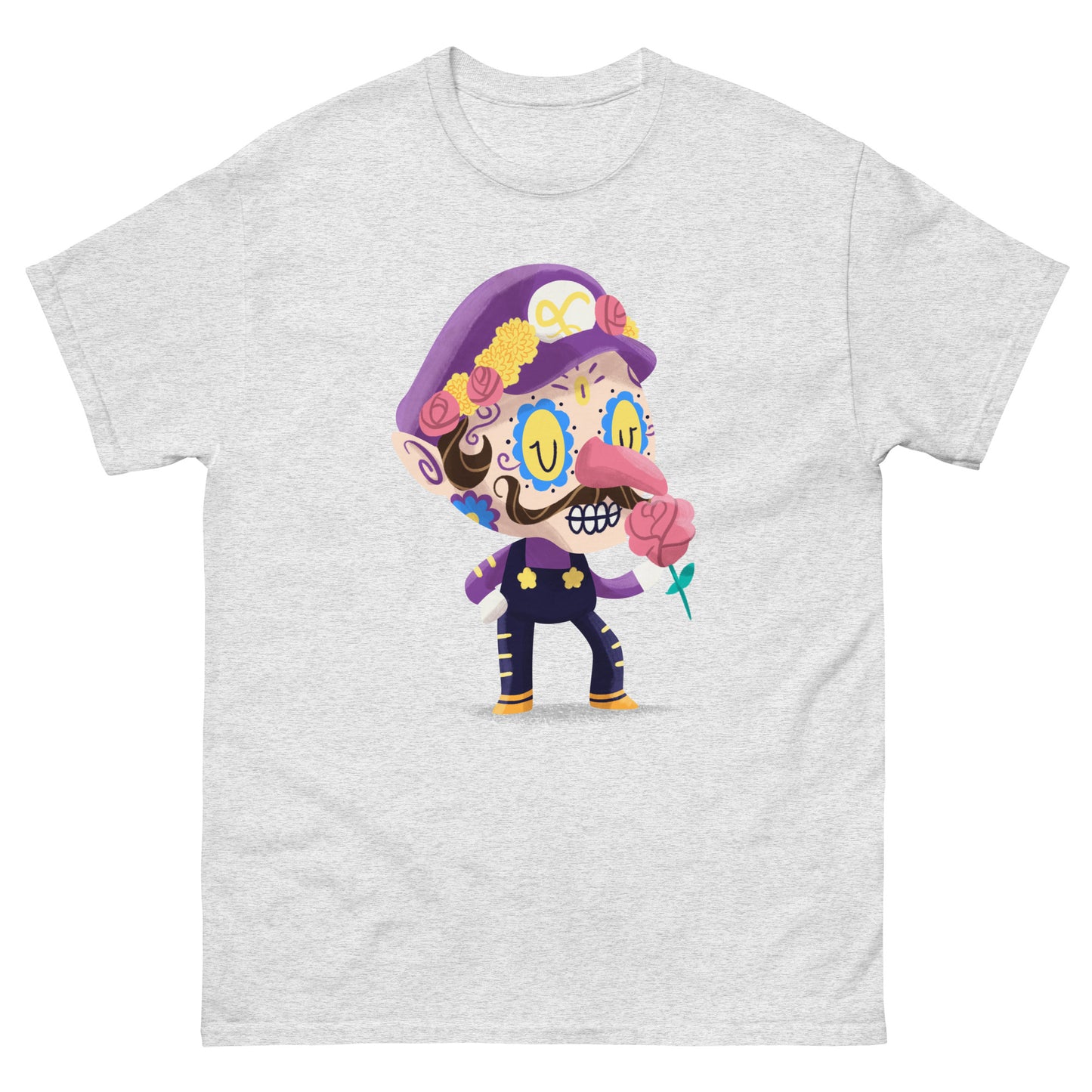 Waluigi - Mario Bros and Nintendo - PopMuertos Skull T-Shirt