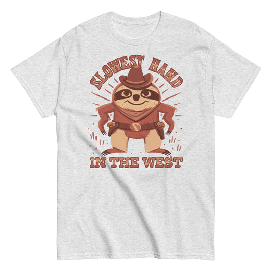 Slowest Hand in the West - Cowboy Sloth T-Shirt Funny Sloth Cute Animal Cowboy Cute Sloth TShirt