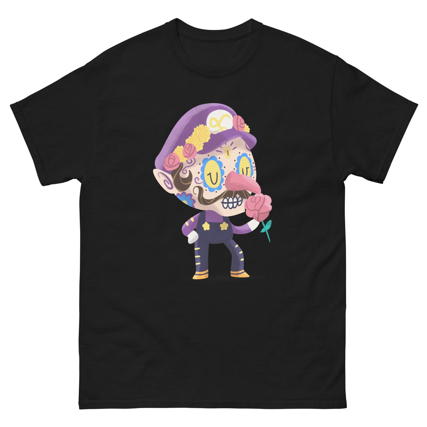 Waluigi - Mario Bros and Nintendo - PopMuertos Skull T-Shirt