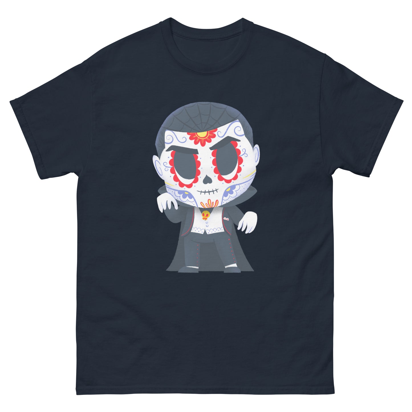 Dracula - PopMuertos Sugar Skull Day of the Dead Art T-Shirt