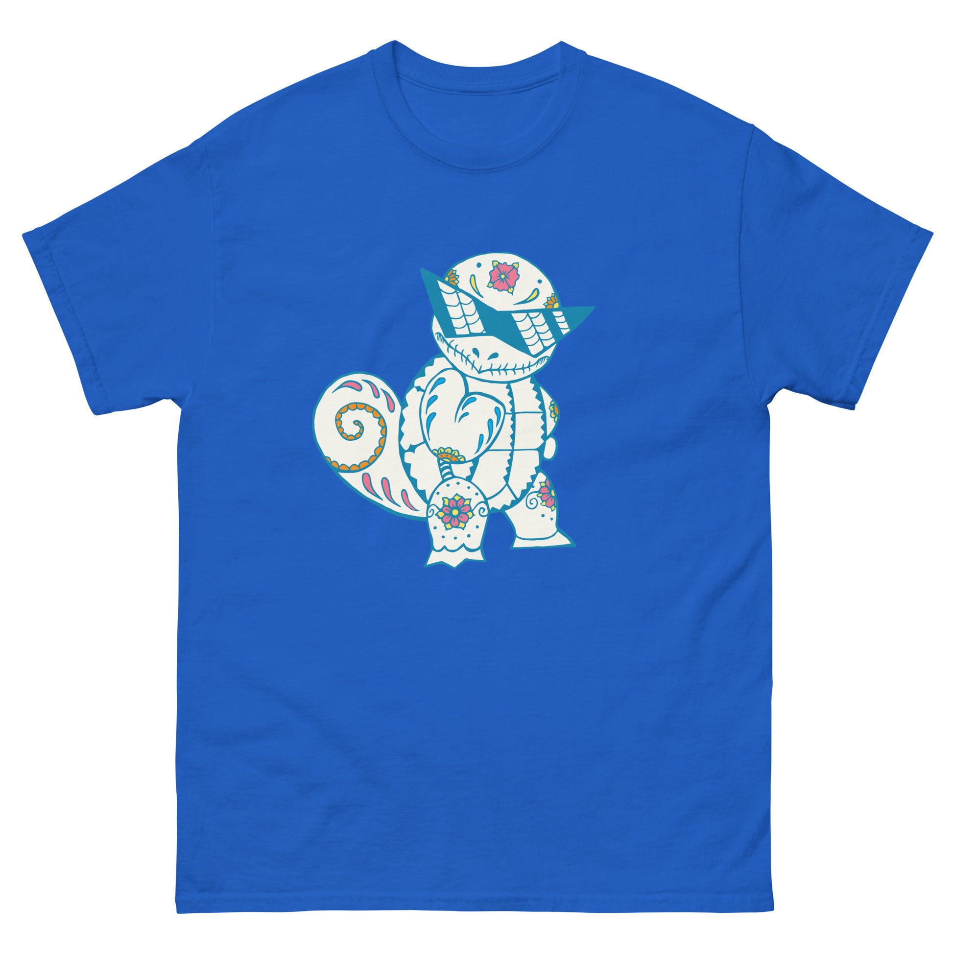 Unique Squirtle Gift for Pokemon Fans sugar skull t-shirt blue