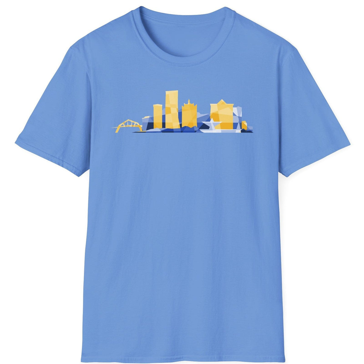 Milwaukee Skyline City Colors tee - Carolina Blue - front