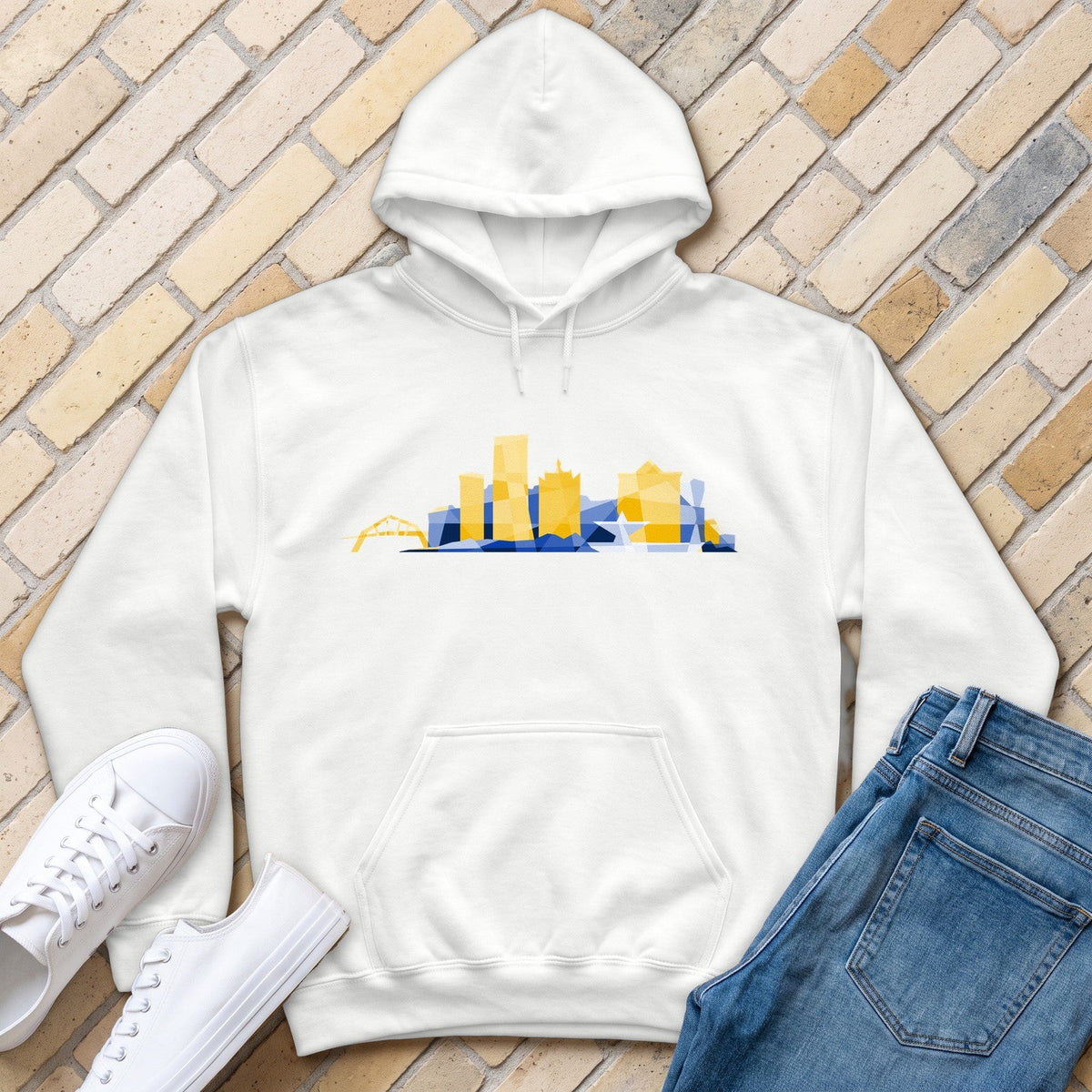 Milwaukee Skyline City Colors Hoodie - White - front