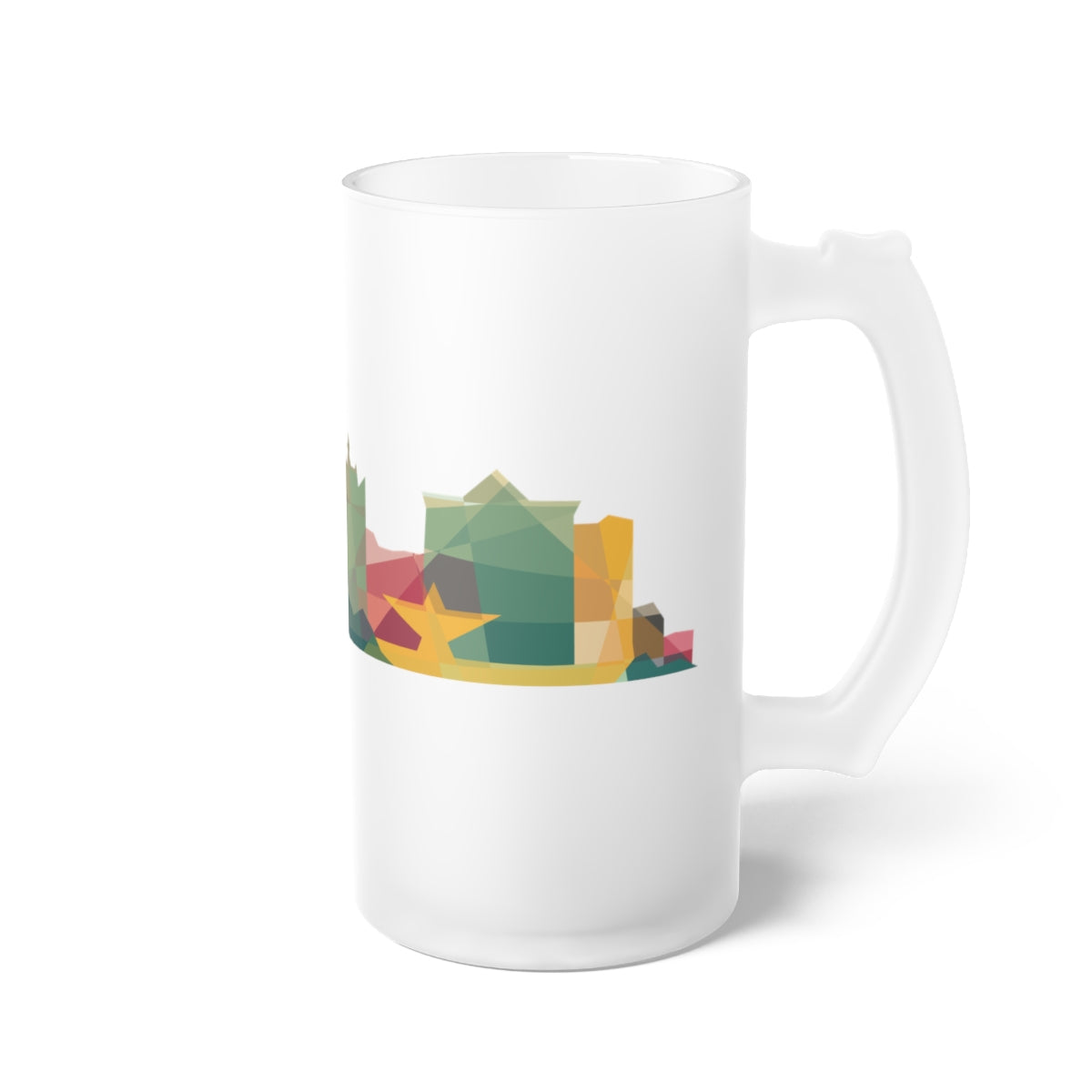 Milwaukee Skyline Earth Tones Frosted Beer Mug - 3