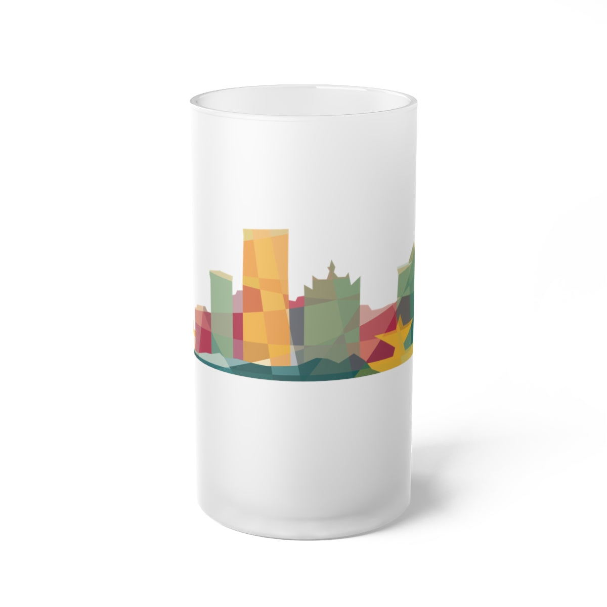Milwaukee Skyline Earth Tones Frosted Beer Mug - 1