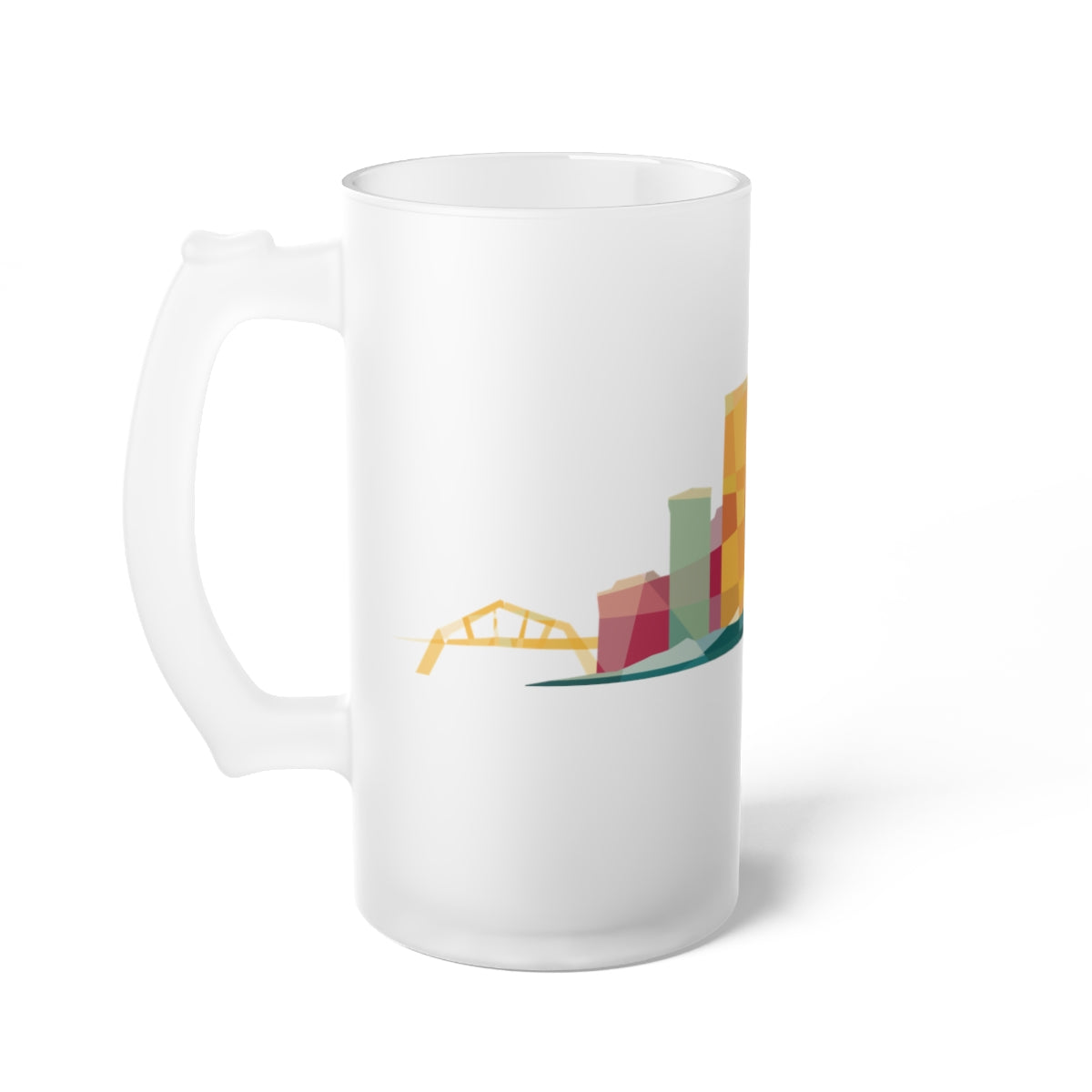 Milwaukee Skyline Earth Tones Frosted Beer Mug - 2