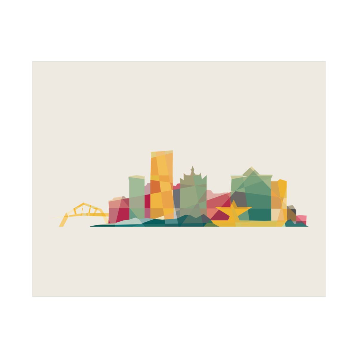 Milwaukee Skyline Earth Tones Print - 7