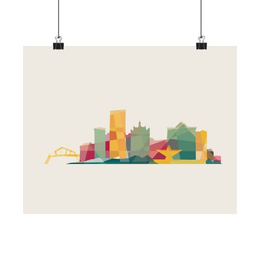 Milwaukee Skyline Earth Tones Print - 1