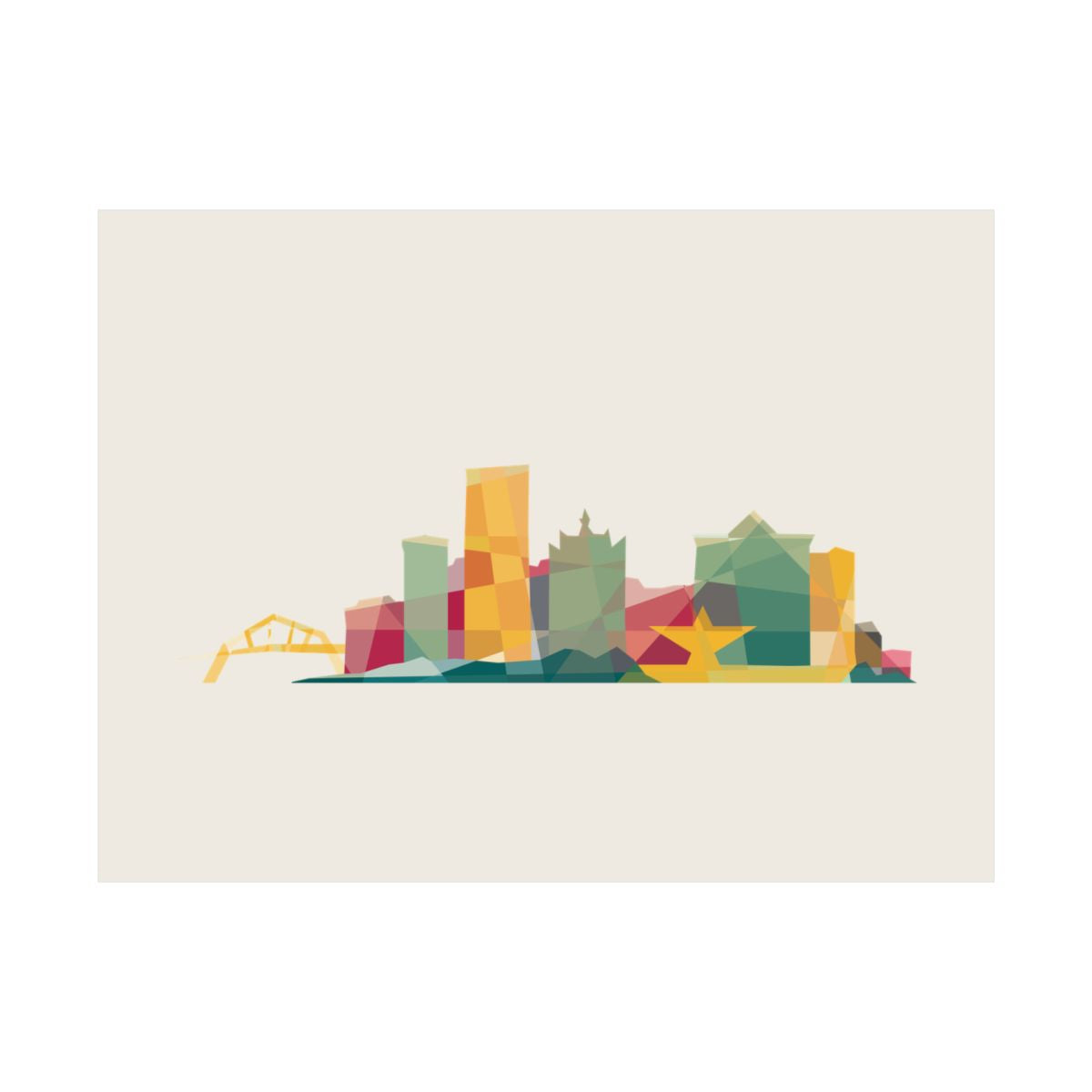 Milwaukee Skyline Earth Tones Print - 10