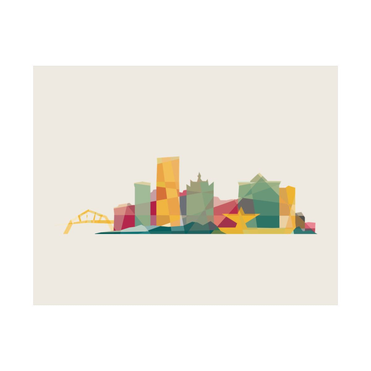 Milwaukee Skyline Earth Tones Print - 4