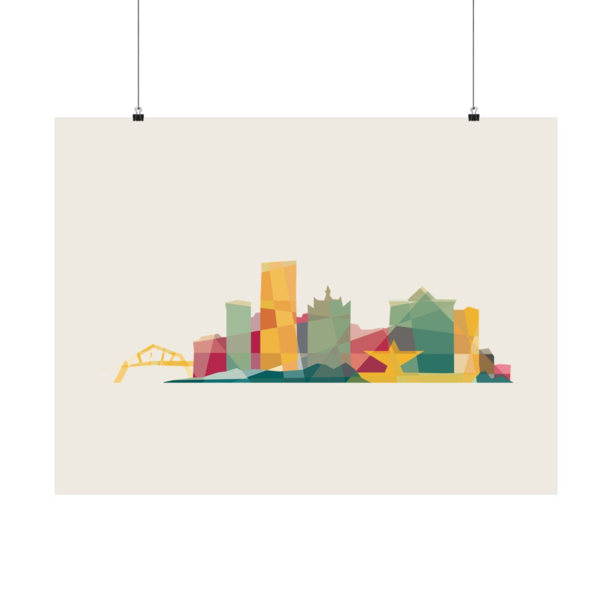 Milwaukee Skyline Earth Tones Print - 3