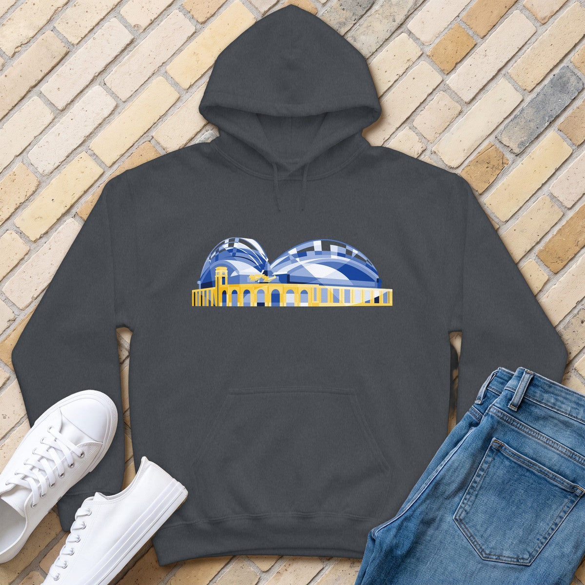 Milwaukee Stadium Hoodie - Dark Heather - front