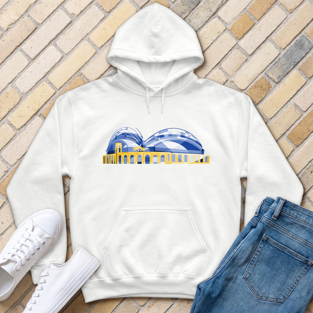 Milwaukee Stadium Hoodie - White - front