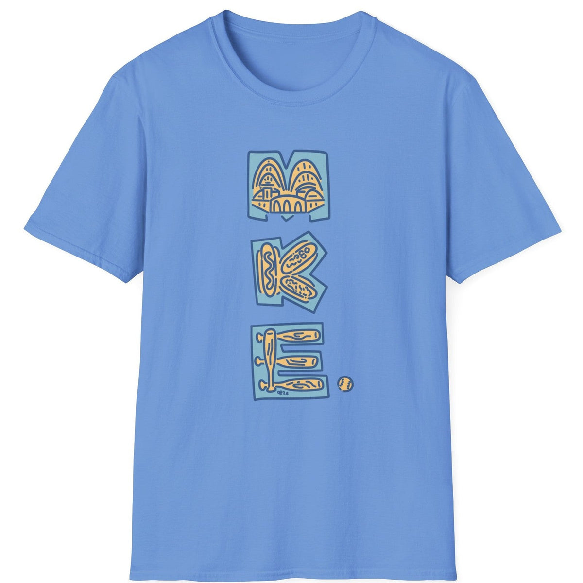 MKE Ballpark tee - Carolina Blue - front