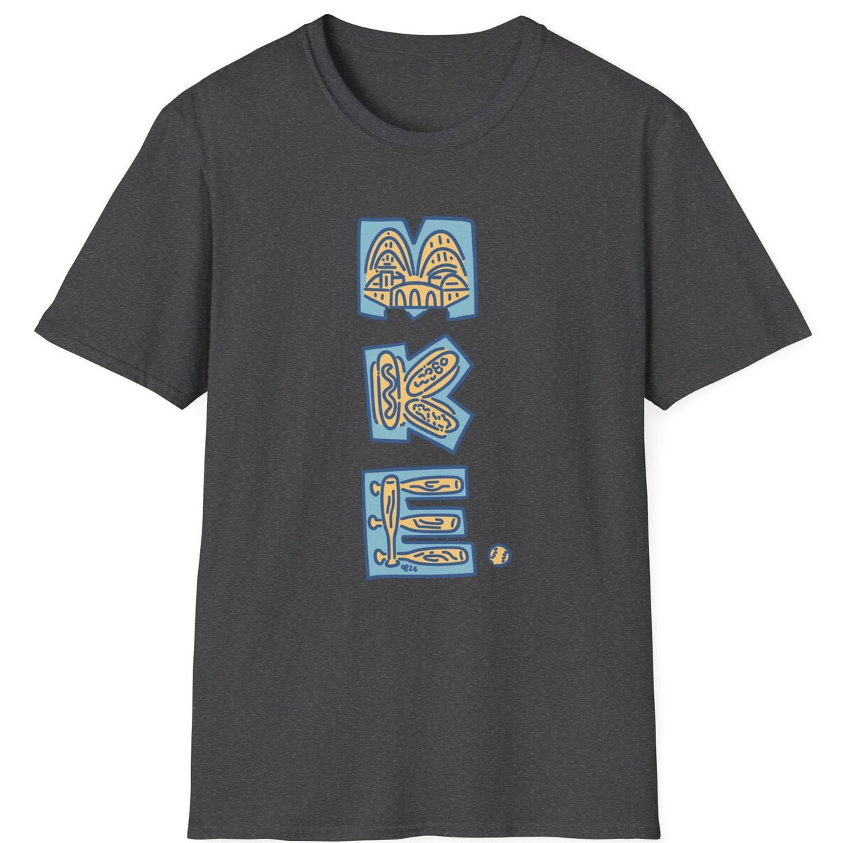 MKE Ballpark tee - Dark Heather - front