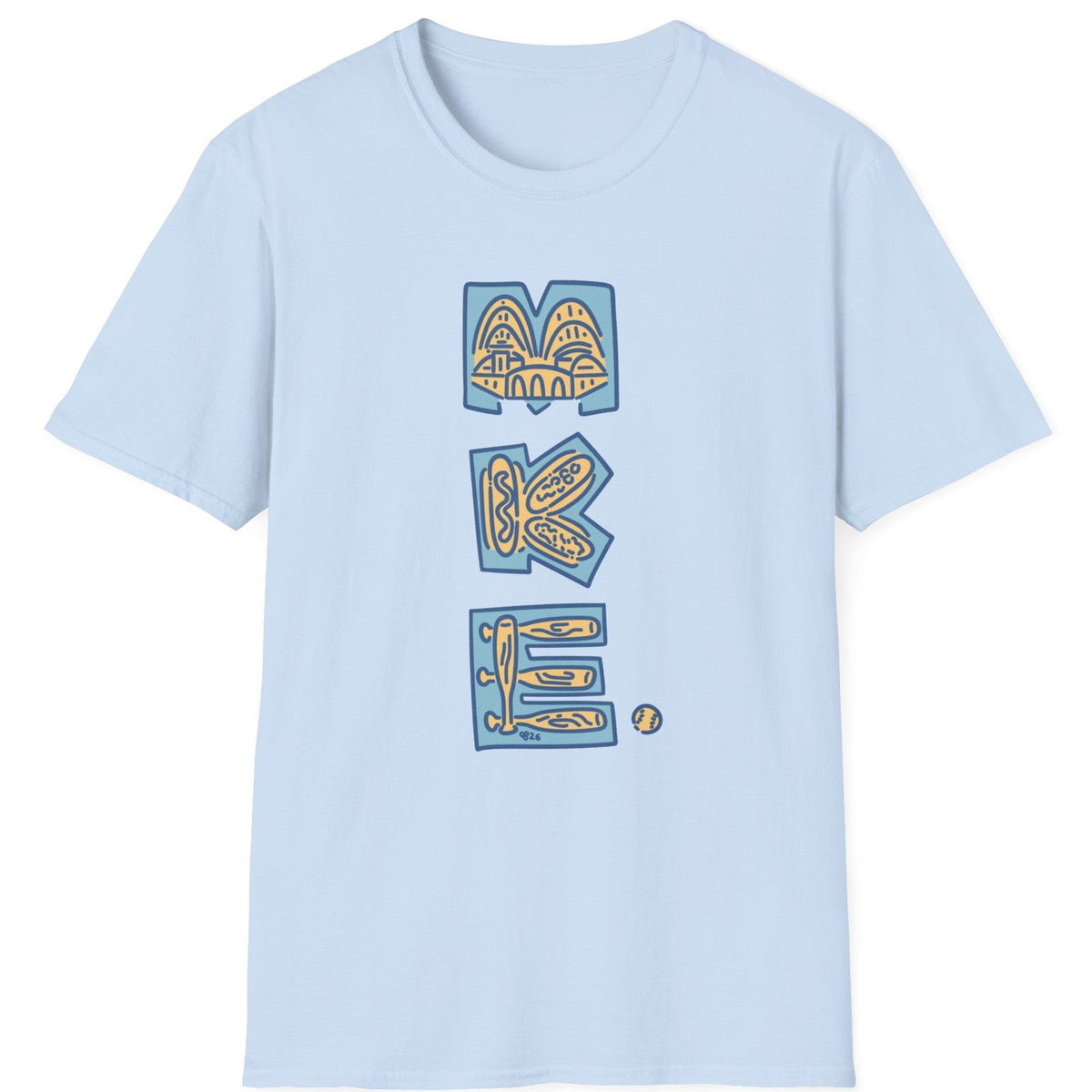 MKE Ballpark tee - Light Blue - front