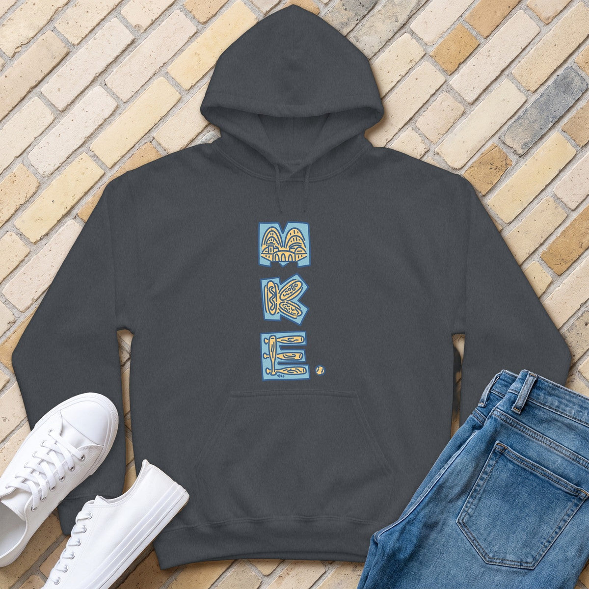 MKE Ballpark Hoodie - Dark Heather - front