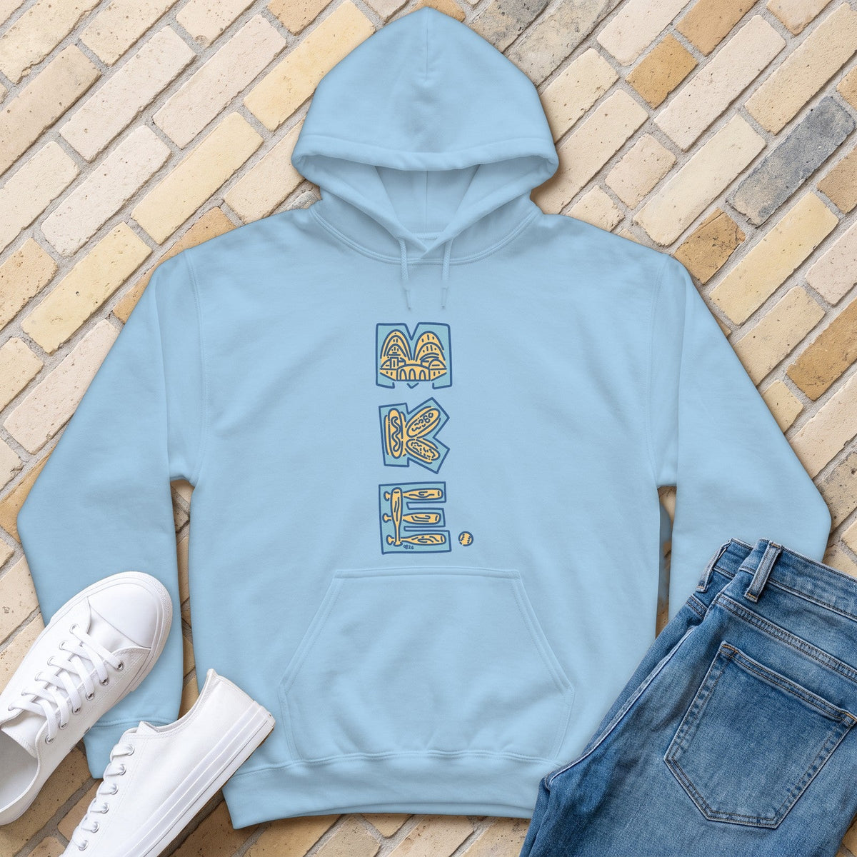 MKE Ballpark Hoodie - Light Blue - front