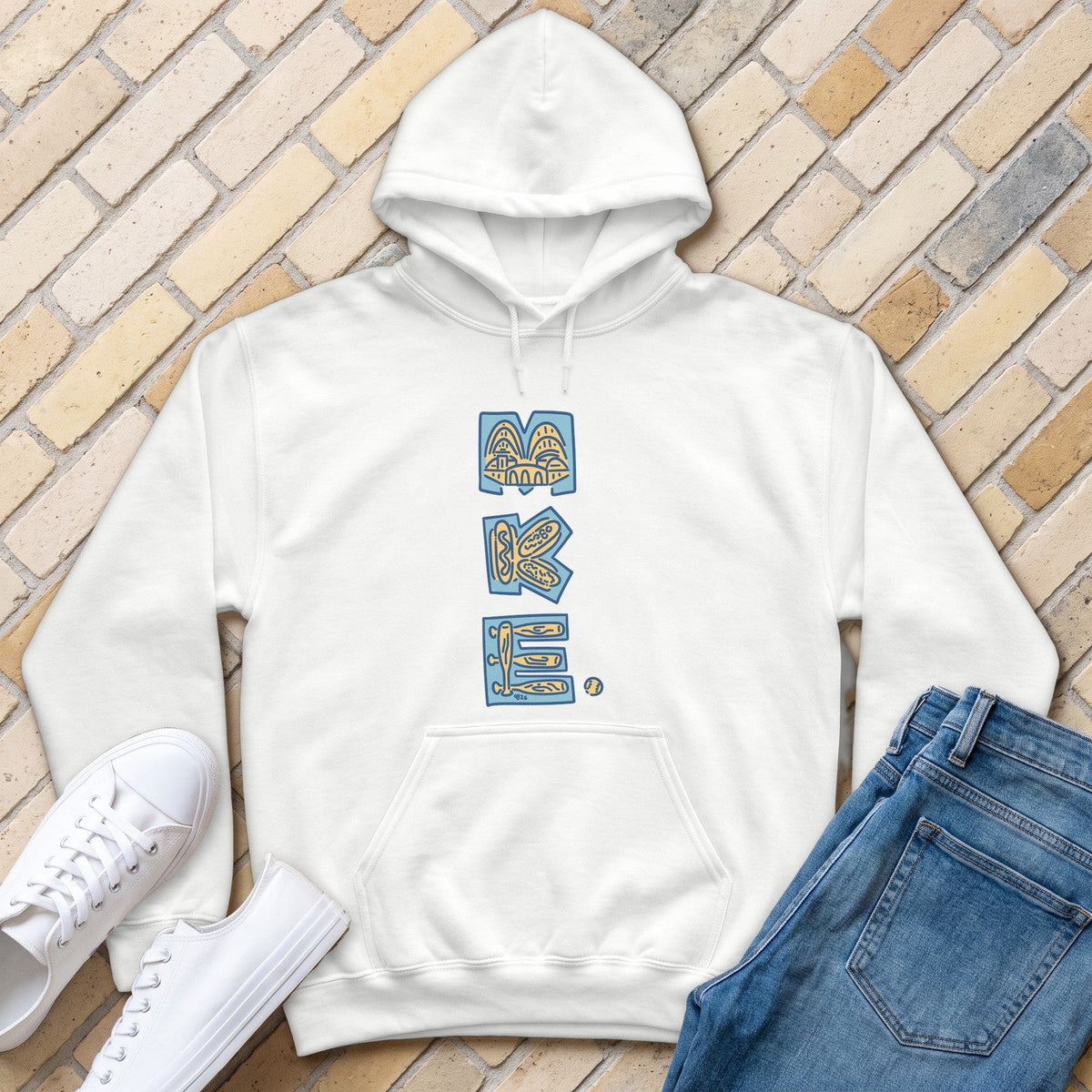 MKE Ballpark Hoodie - White - front