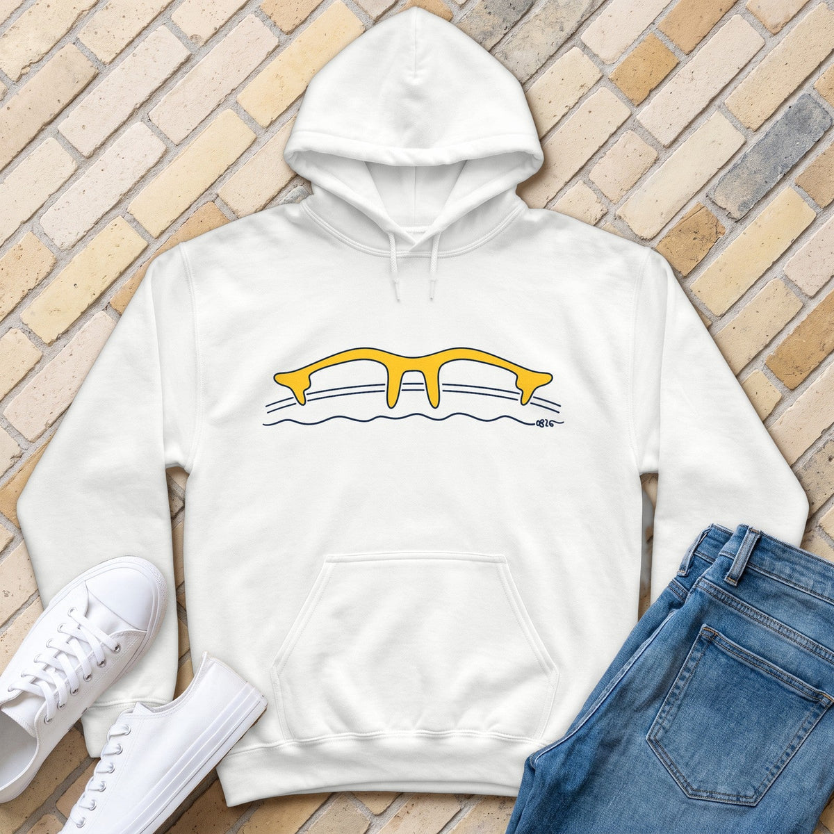 MKE Bridge Hoodie - White - front