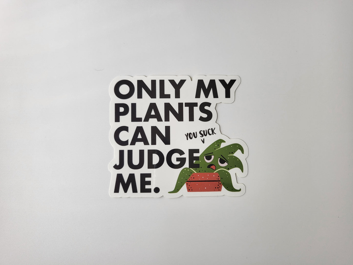 Only My Plants Can Judge Me - Sticker for Indoor Plant Lovers
