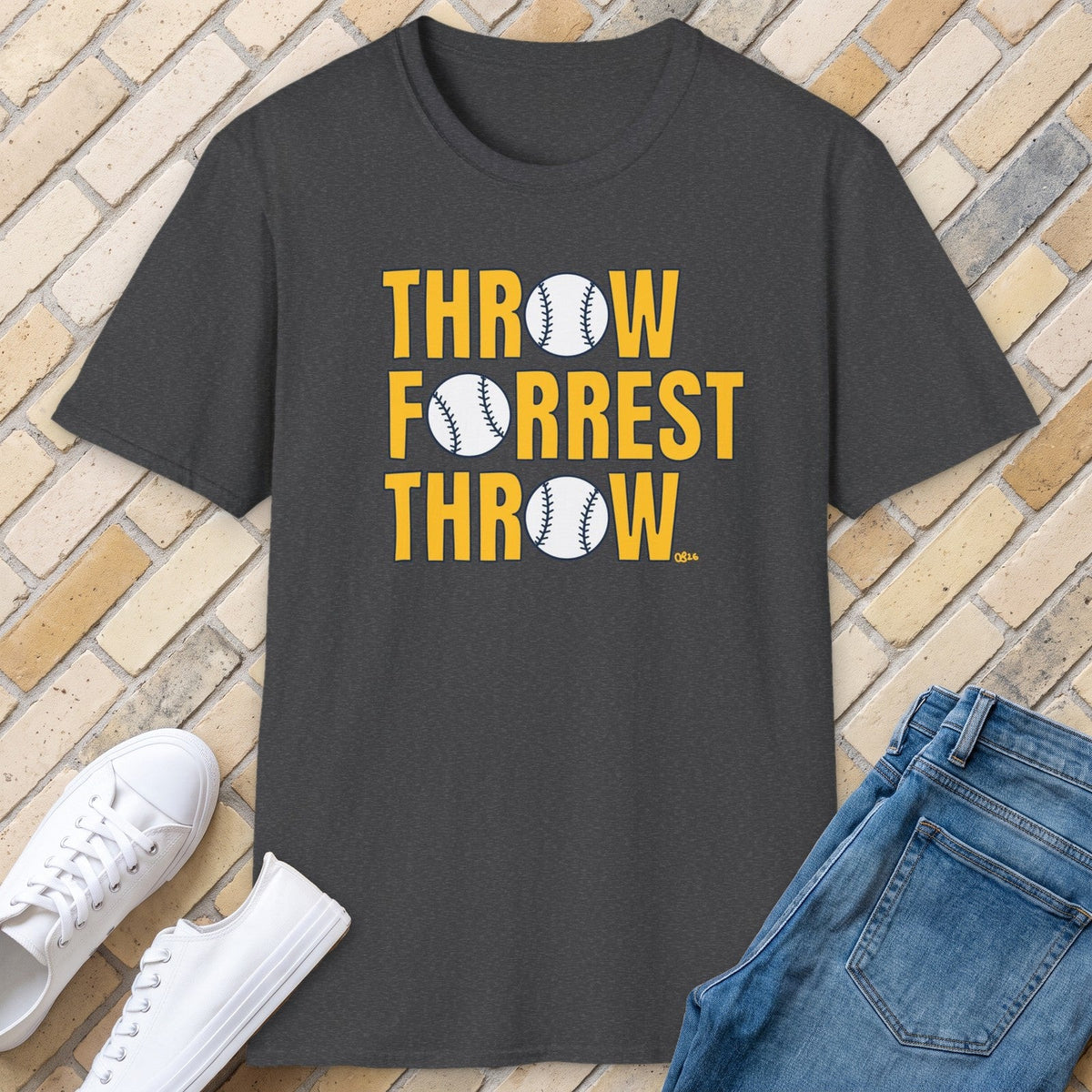 Throw Forrest Throw tee - Dark Heather - front