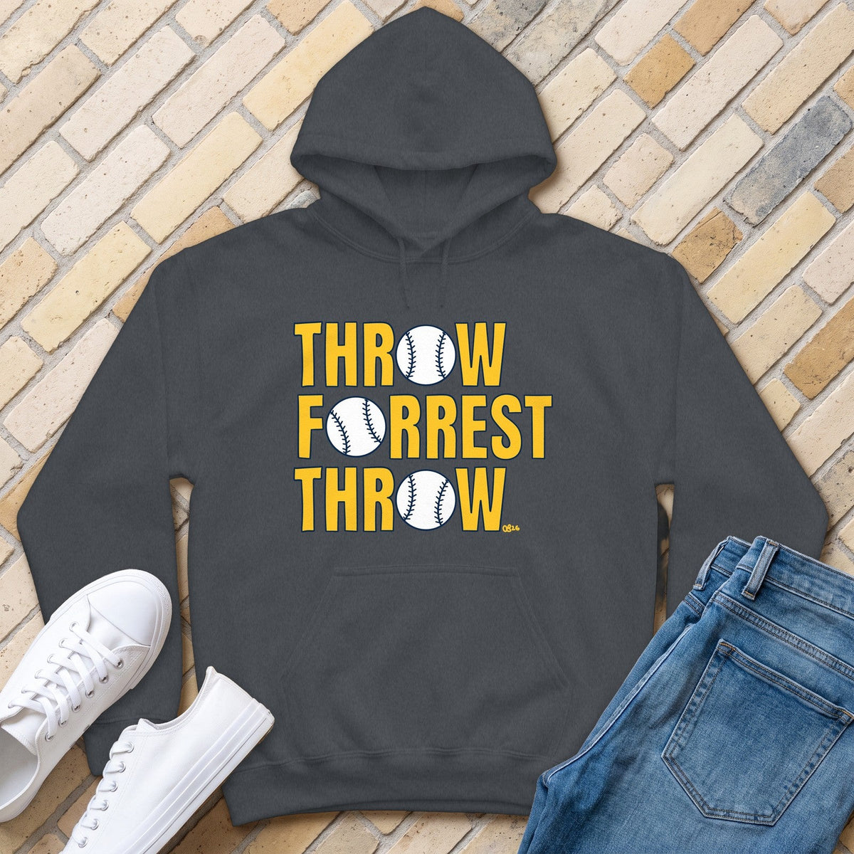 Throw Forrest Throw Hoodie - Dark Heather - front