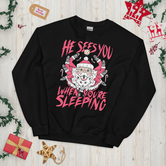 He Sees You When You're Sleeping - Funny Christmas Sweater