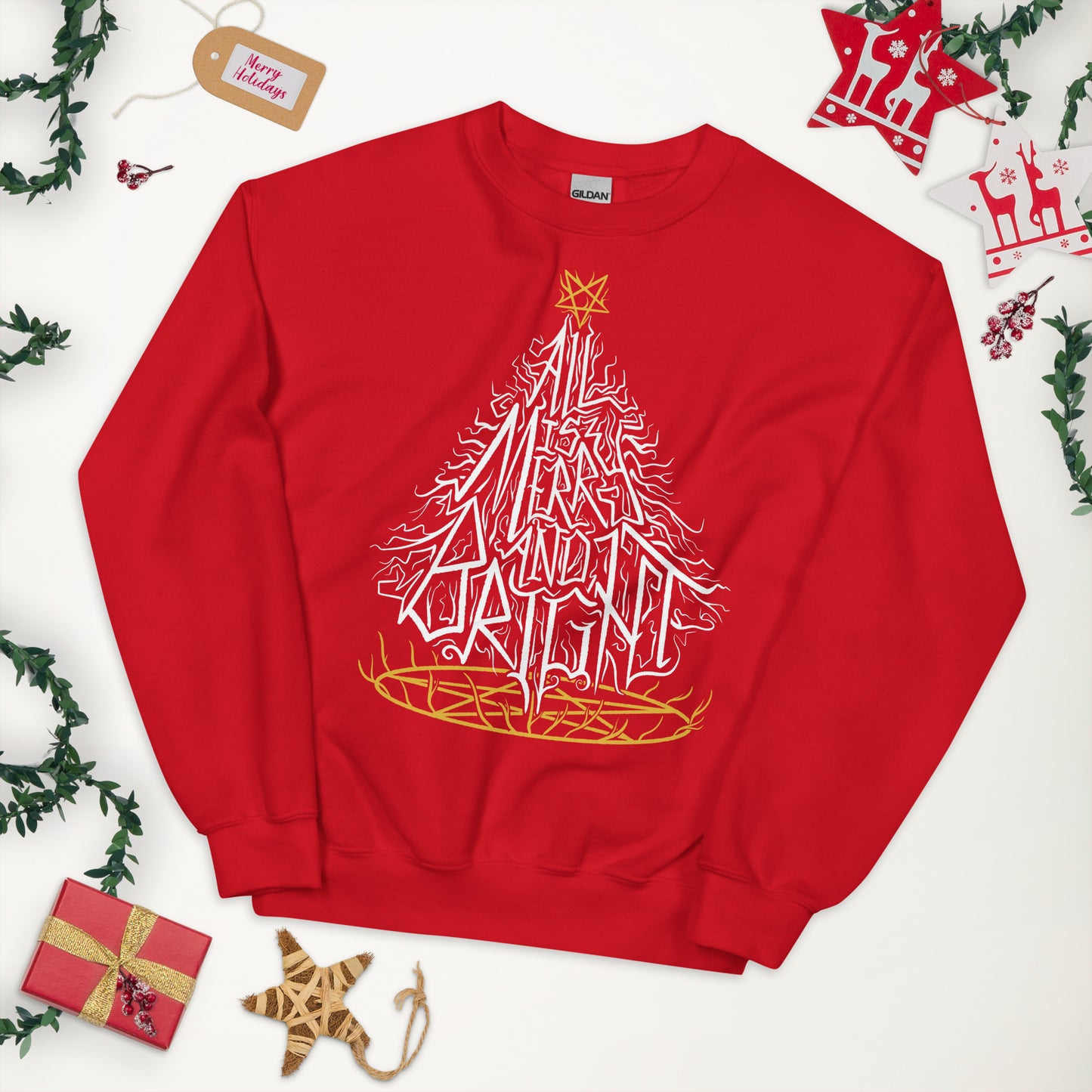 All is Merry and Bright - Heavy Metal Christmas Sweater