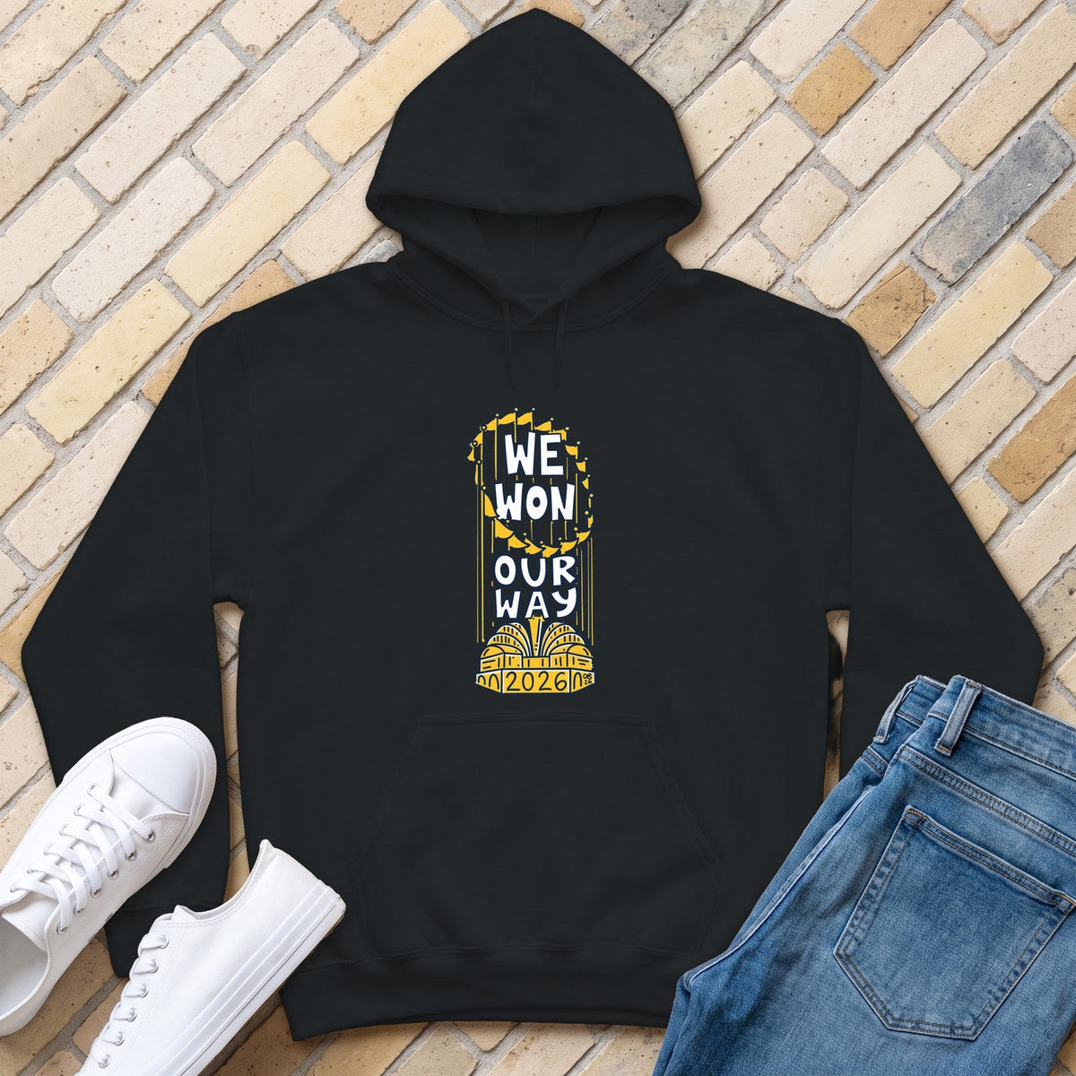 We Won Our Way Hoodie - Black - front