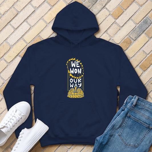 We Won Our Way Hoodie - Navy - front