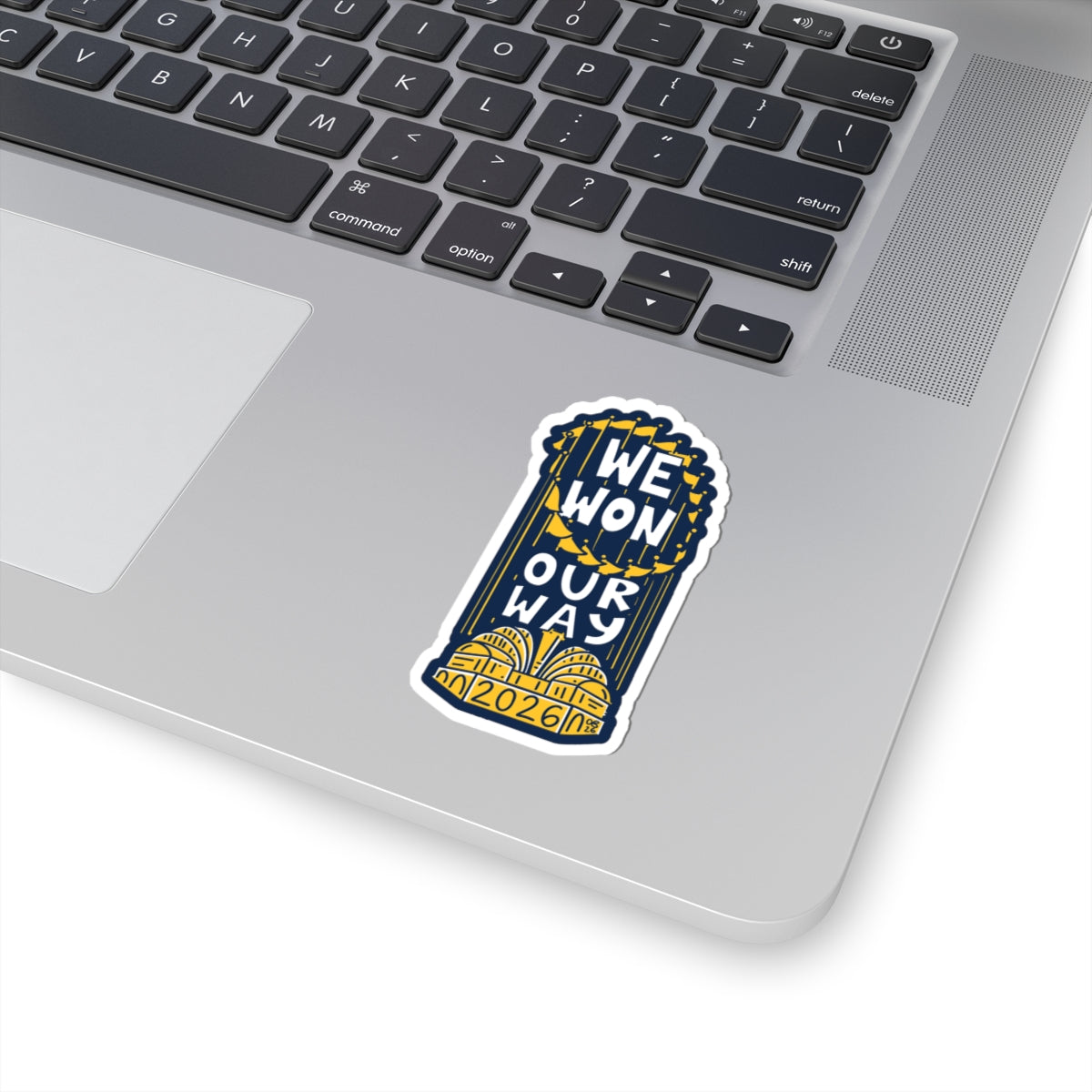 We Won Our Way Navy Sticker - 2