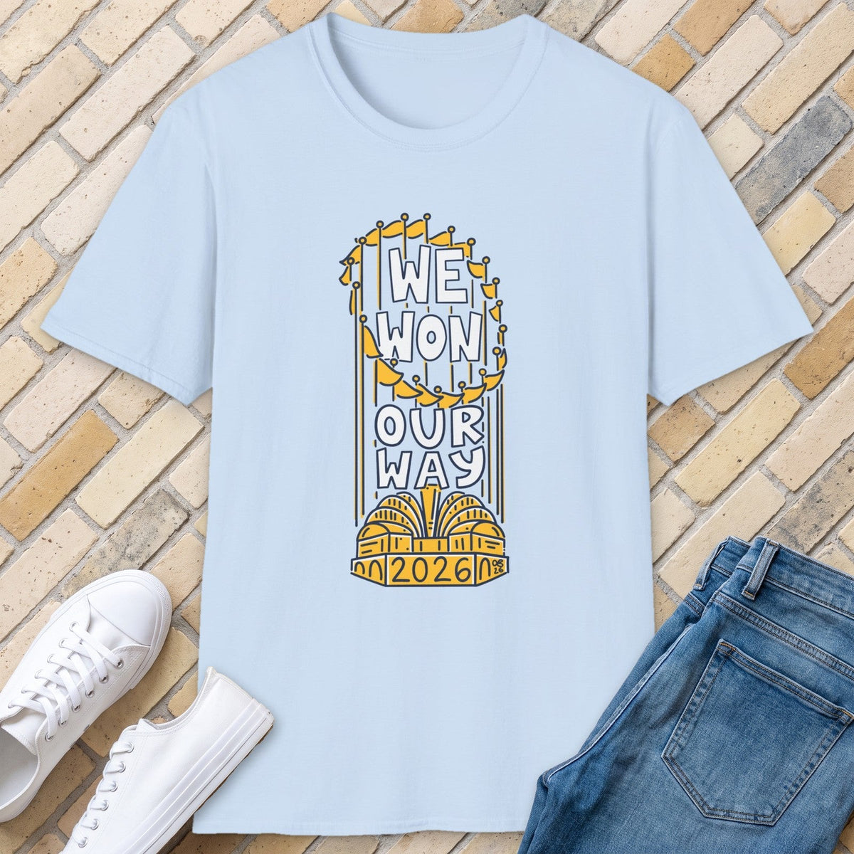 We Won Our Way tee - Light Blue - front