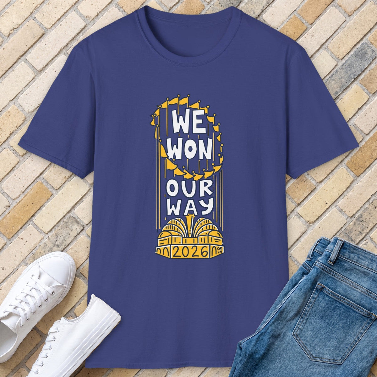 We Won Our Way tee - Metro Blue - front