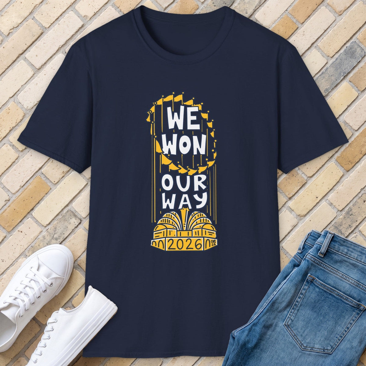 We Won Our Way tee - Navy - front