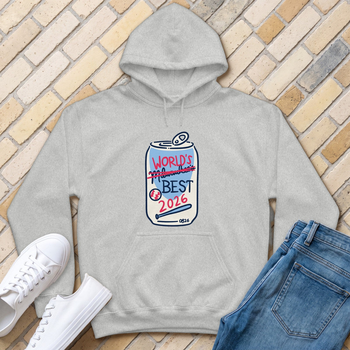 World's Best Hoodie - Ash - front