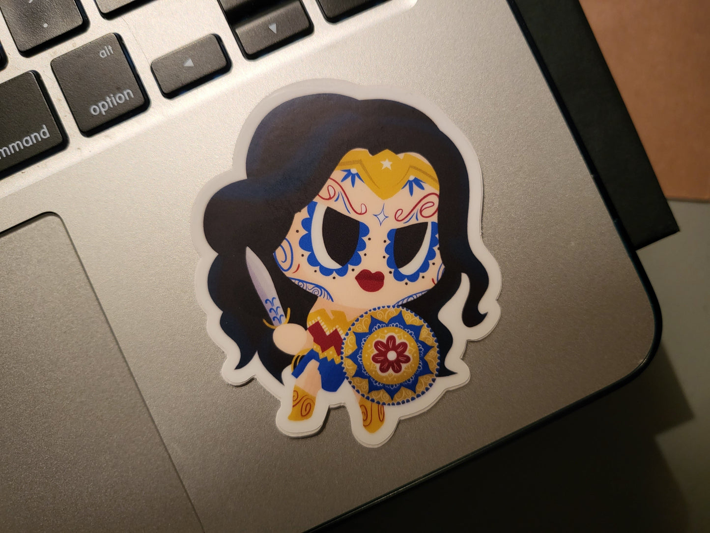 Wonder Woman | Sugar Skull Day of the Dead 3"x3" Sticker