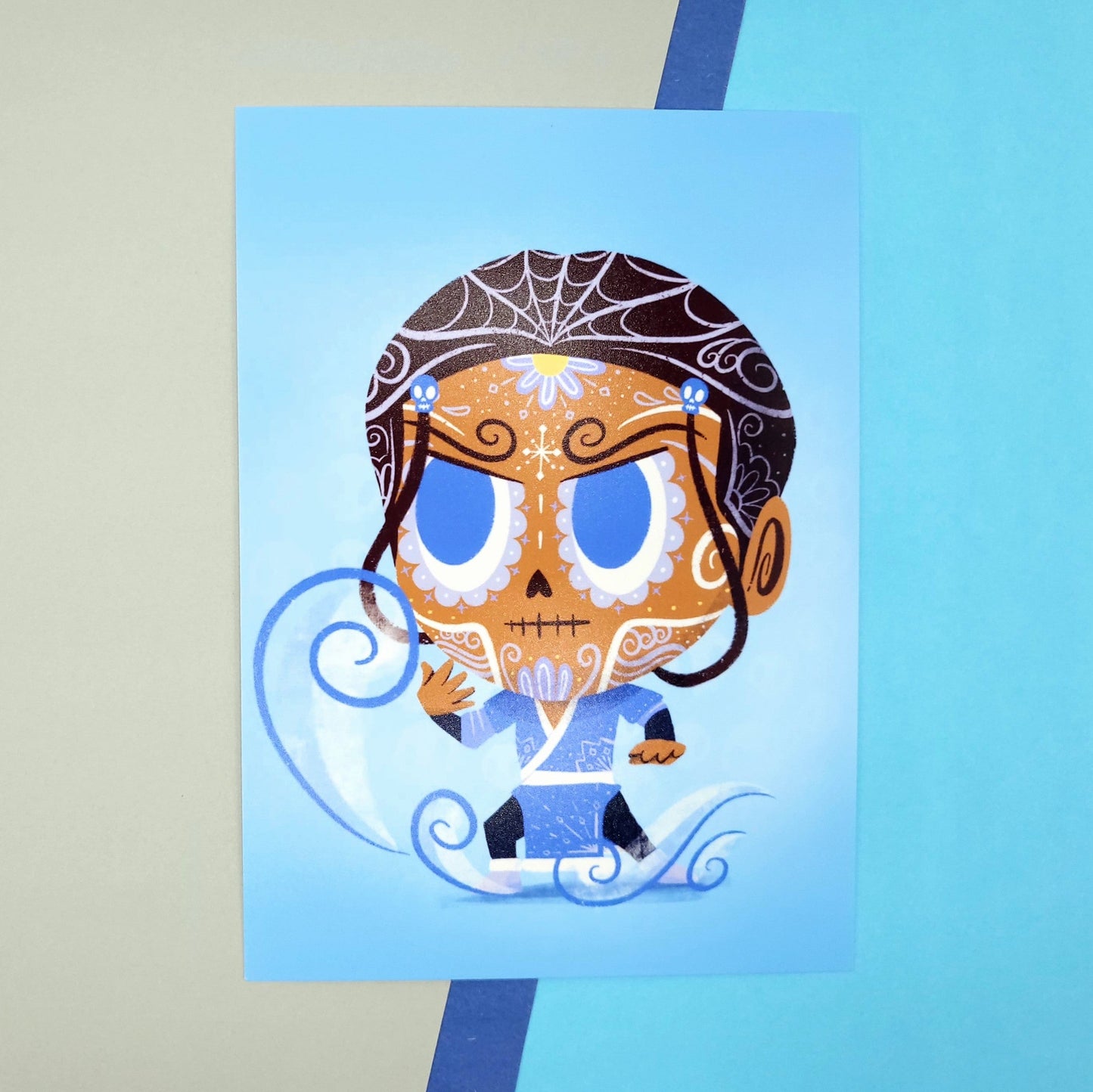 kataara avtar the last airbender sugar skull inspired print gift