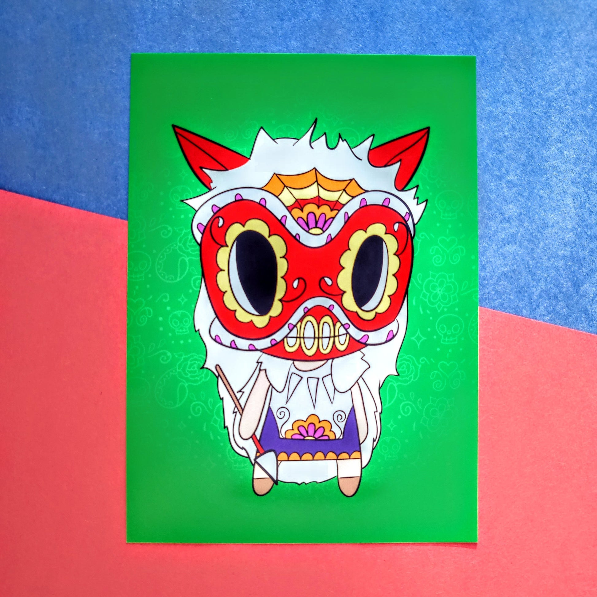 princess mononoke sugar skull inspired print gift