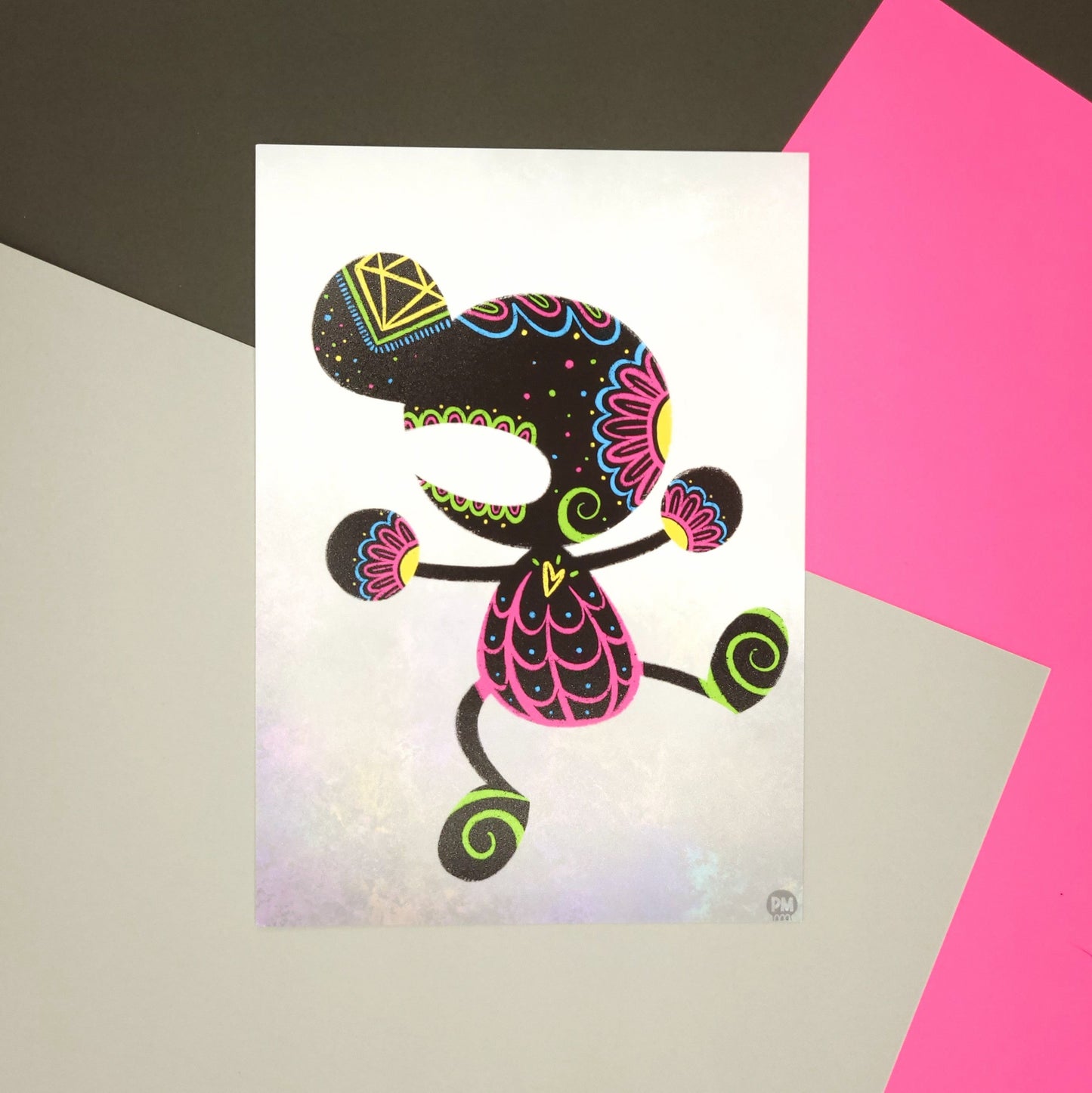 mister game and watch nintendo sugar skull inspired print gift