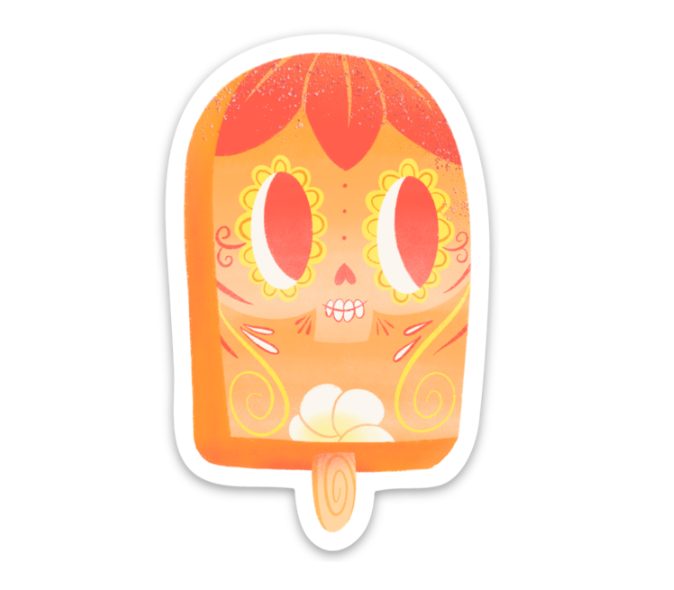 Mango Paleta | Sugar Skull Day of the Dead 3"x3" Sticker