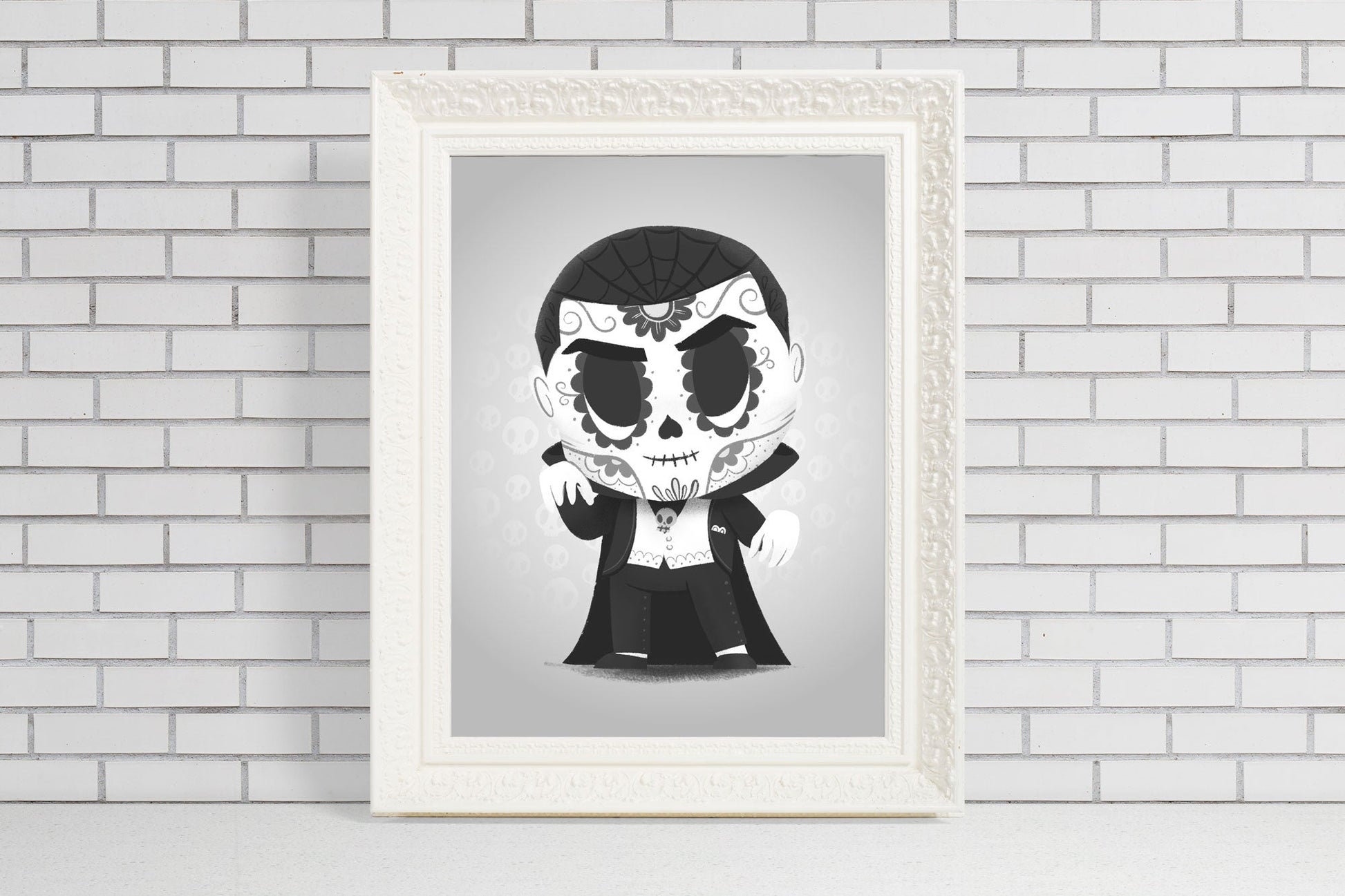 Dracula - Unique Gift for Classic Movie Lovers Sugar Skull Art Print