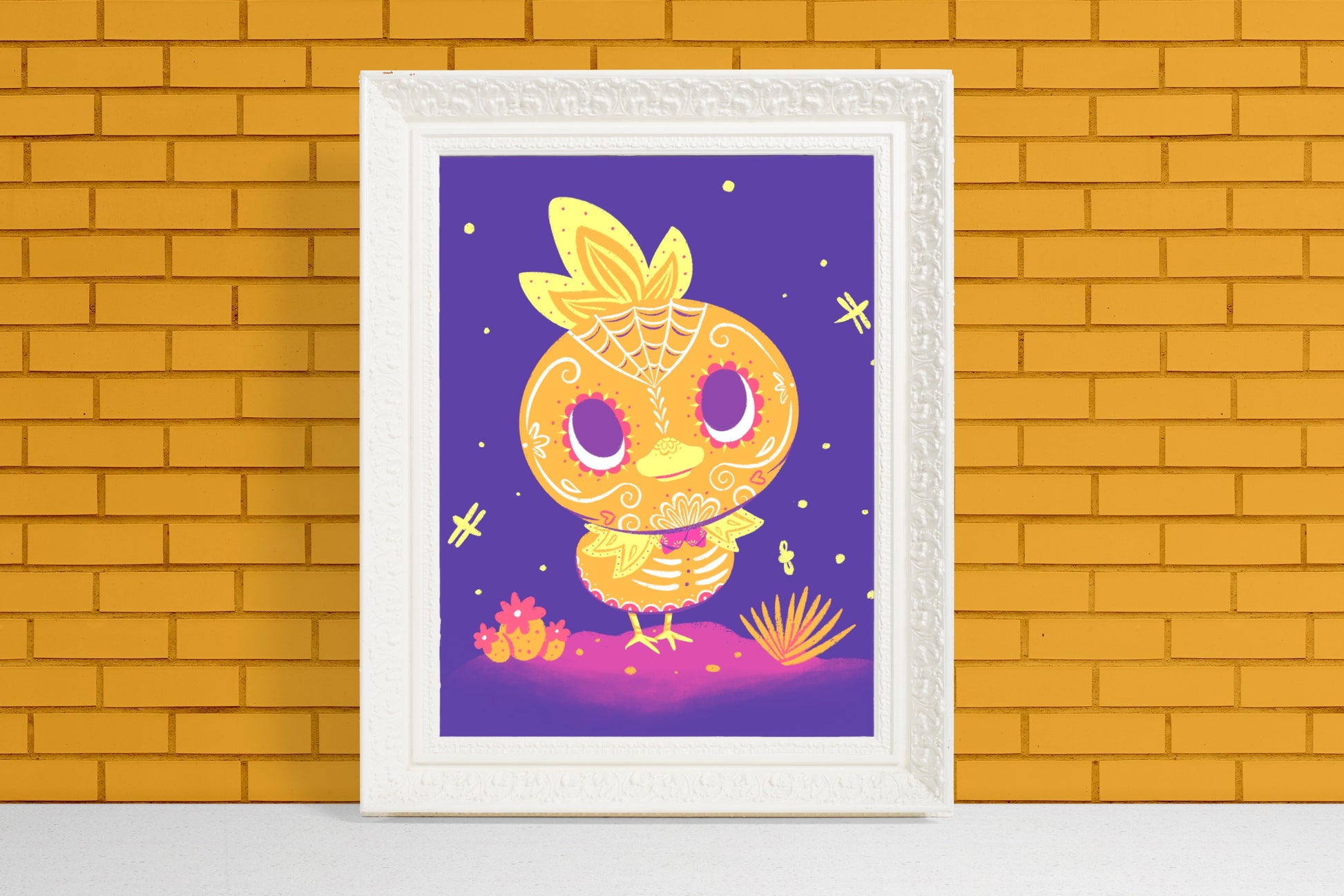 Unique Torchic Gift for Pokemon Fans sugar skull illustration art print