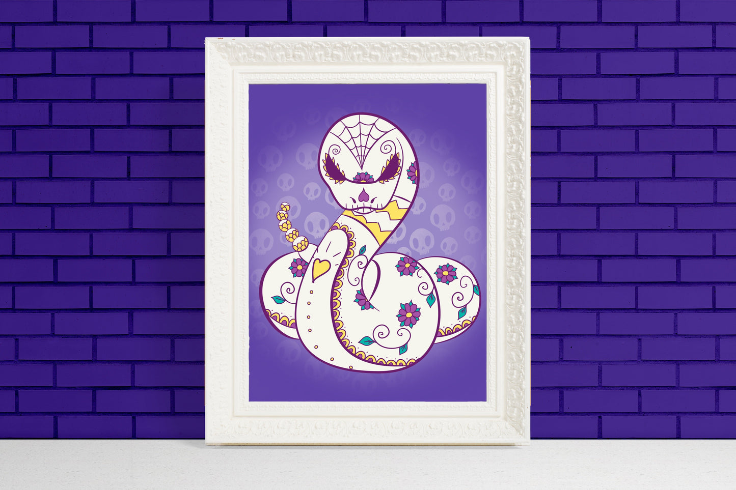 Ekans - Pokémon Sugar Skull Day of the Dead Mashup Art Print