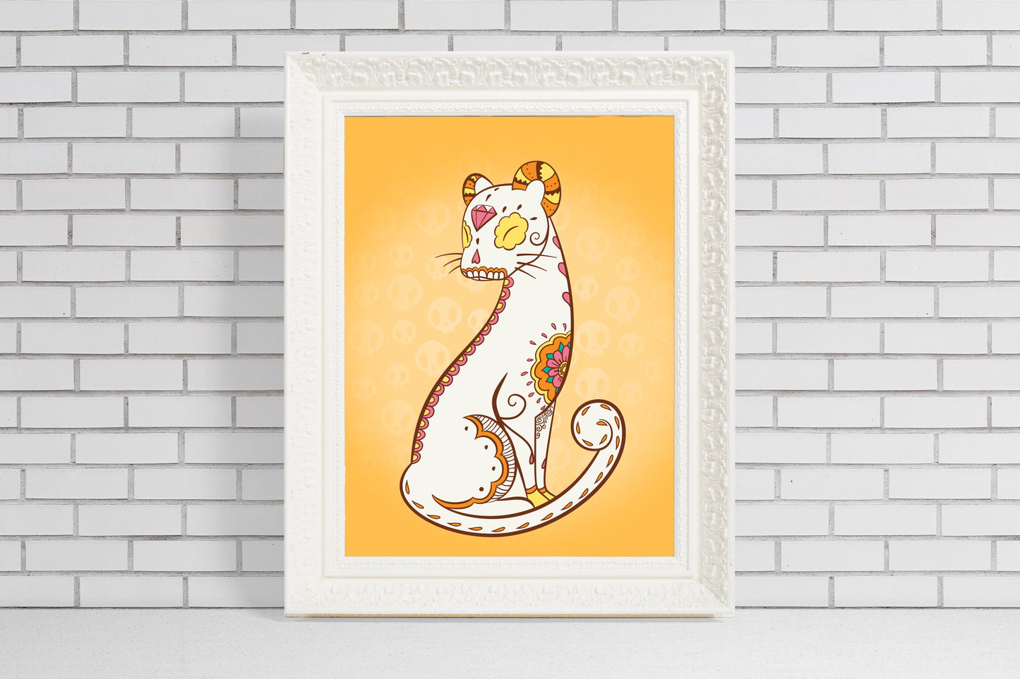 Unique persian Gift for Pokemon Fan sugar skull illustration art print