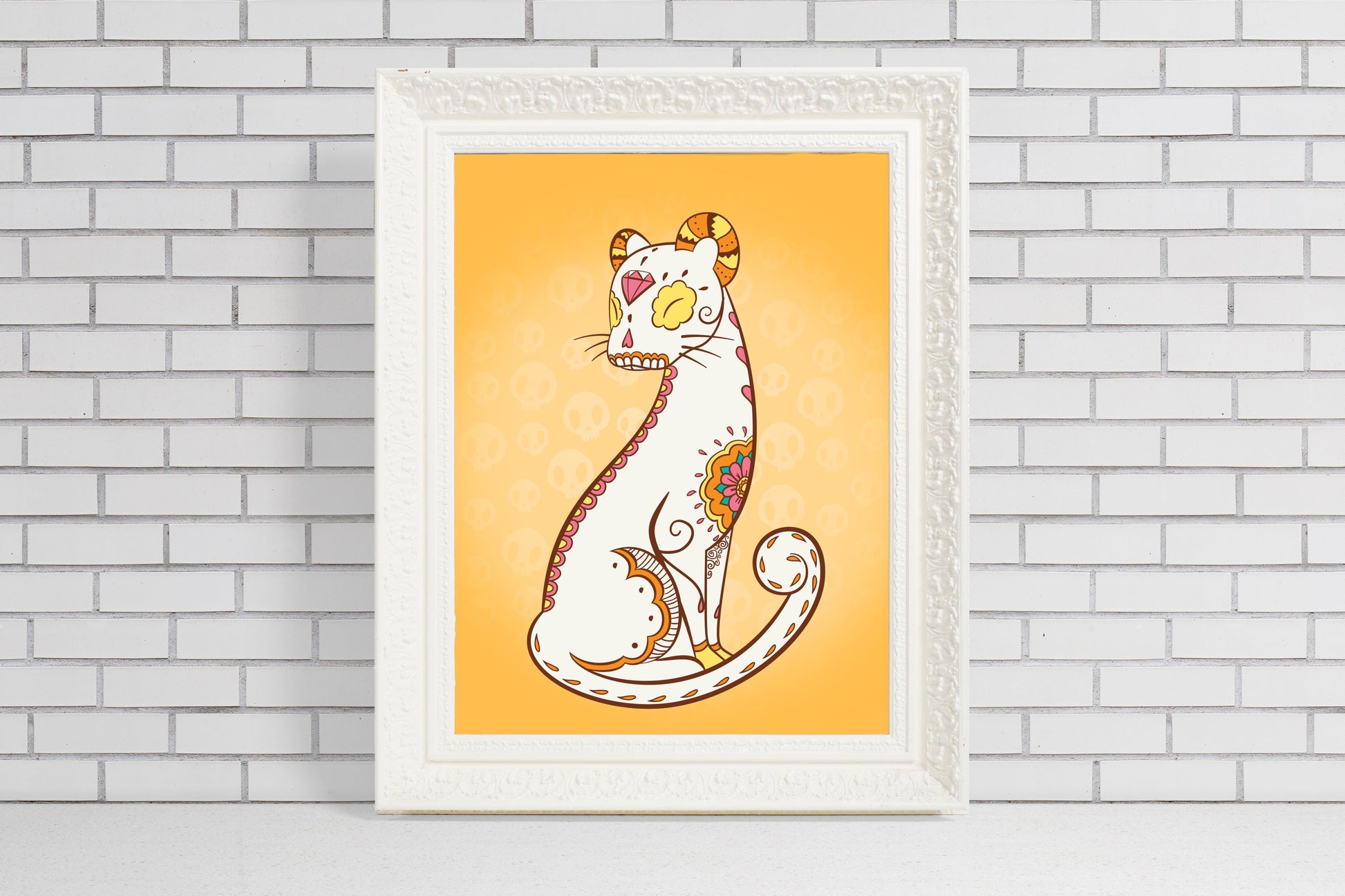 Unique persian Gift for Pokemon Fan sugar skull illustration art print