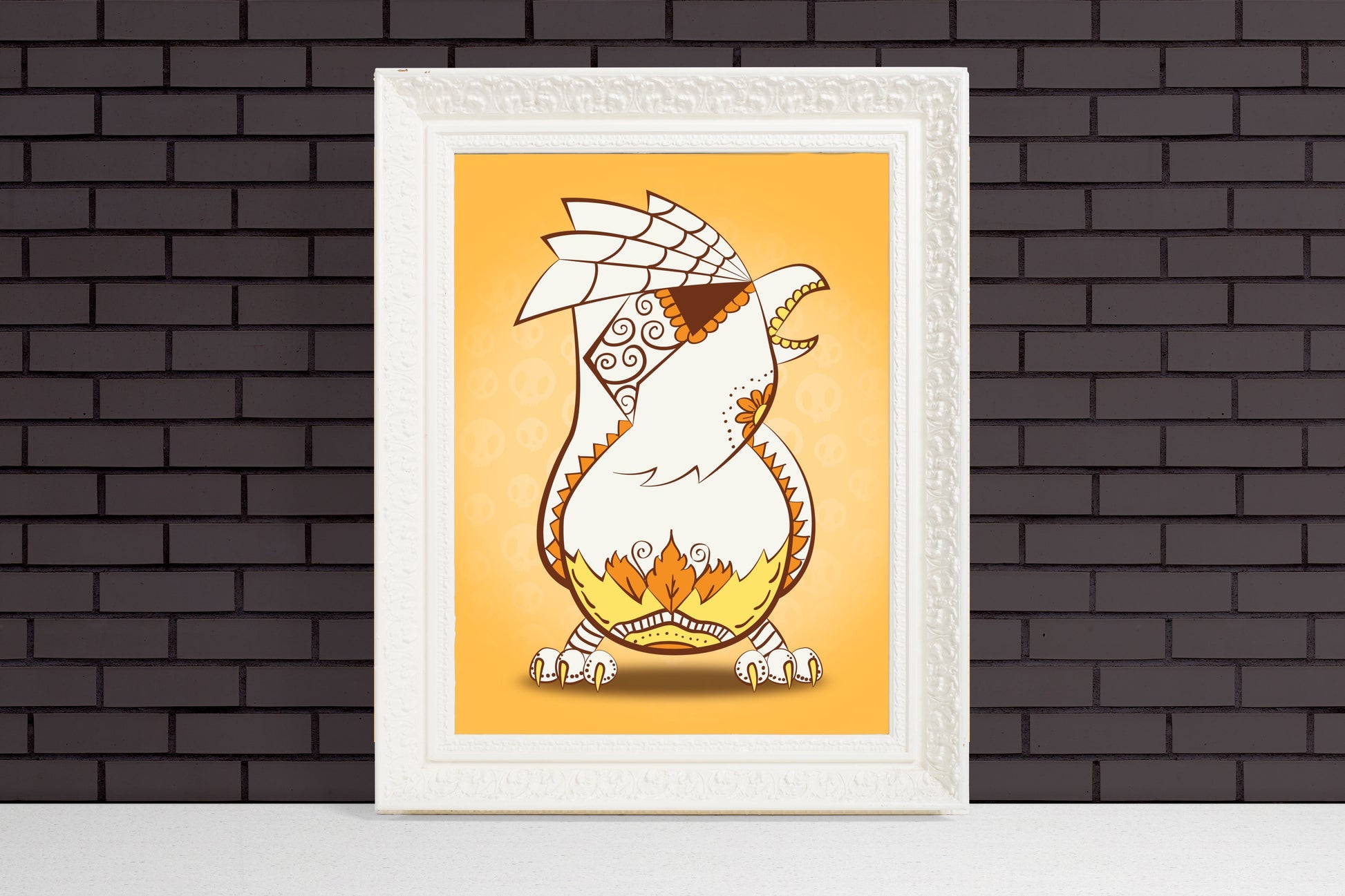 Unique pidgey Gift for Pokemon Fan sugar skull illustration art print