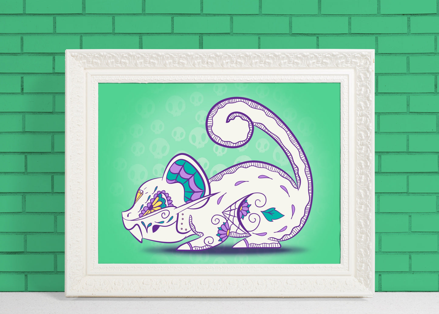 Rattata - Pokémon Sugar Skull Day of the Dead Mashup Art Print