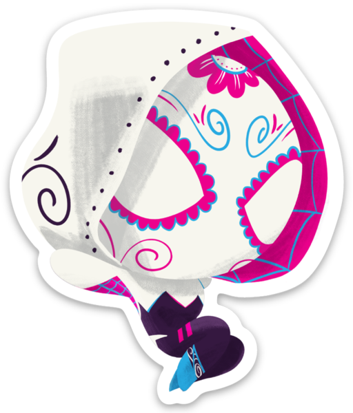 Ballet Spider Muerta | Sugar Skull Day of the Dead 3"x3" Sticker