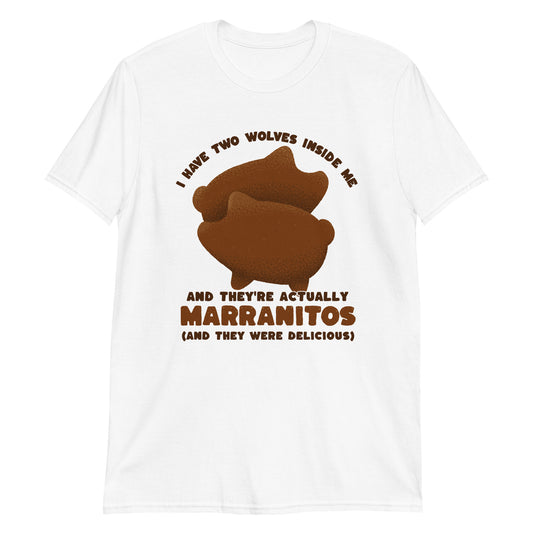 Two Marranitos on White T-Shirt for Mexican Food Pan Dulce Lovers